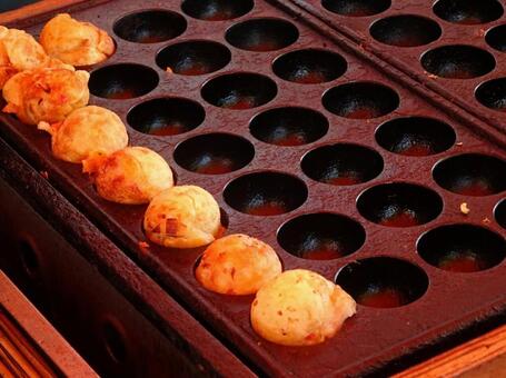 焼き上がるたこ焼き たこ焼き,粉もの,屋台の写真素材