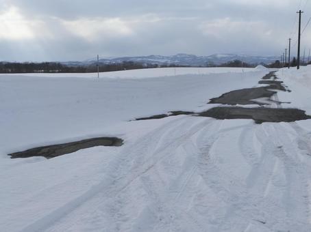 雪道 雪道の写真