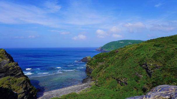 座間味島のウナジノサチ展望台からの風景 座間味島のウナジノサチ展望台からの風景 ウナジノサチ,展望台,海の写真素材