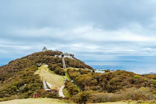三重　御在所岳　山頂からのロープウェイ駅 御在所岳,山,御在所山の写真素材