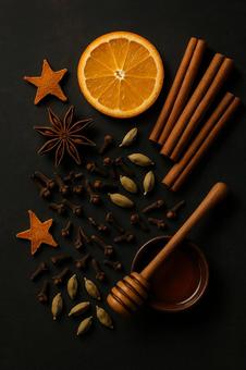 冬のスパイス平置きの写真