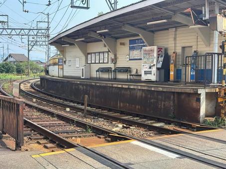 瓦ヶ浜駅 京阪石山坂本線 京阪石山坂本線,瓦ヶ浜駅,路面電車の写真素材