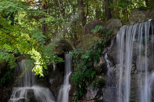 森に溶ける流れ 紅葉,滝,秋の写真素材