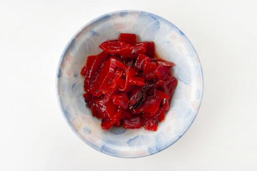 福神漬け 福神漬け,漬物,赤色の写真素材