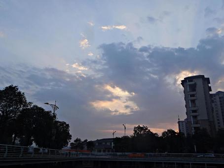 夕方の住宅地 中国 夕方の住宅地 中国の写真