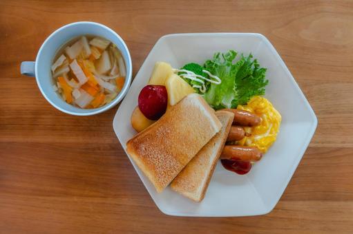 洋風朝食セット 洋風朝食セット 朝食,洋風朝食,トーストの写真素材
