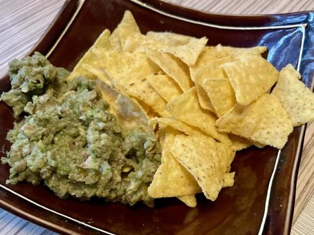 Photo, guacamole, dip source, avocado, 