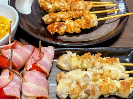 本日のおつまみ おつまみ,焼き鳥,宅飲みの写真素材