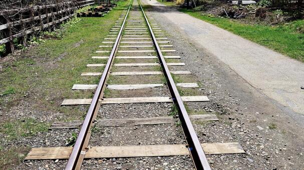 北海道小樽市にある旧手宮線廃線跡 手宮線,廃線,遊歩道の写真素材
