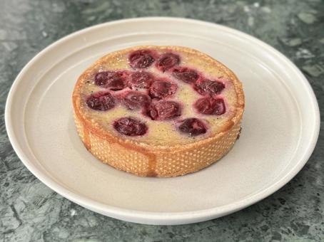 グリオットチェリーのクラフティ タルト,ケーキ,クラフティの写真素材