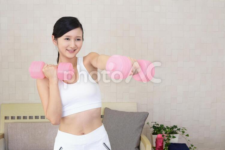 エクササイズをする女性 女性,女,運動の写真素材