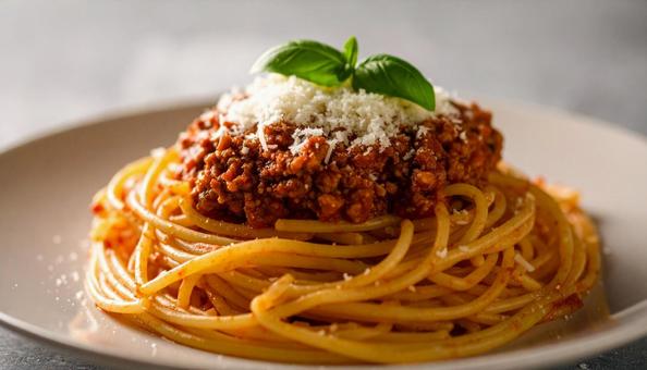 ミートソースパスタの写真