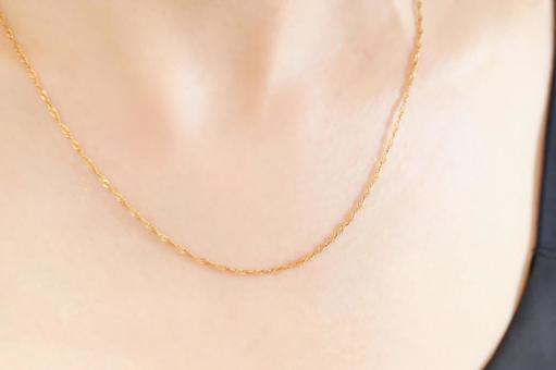 ゴールドのネックレス ゴールド,ネックレス,金の写真素材