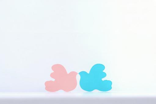 2色の鳩のアクリルプレート_4/78 2色の鳩のアクリルプレート_4/78 鳥,カラフル,ピースの写真素材