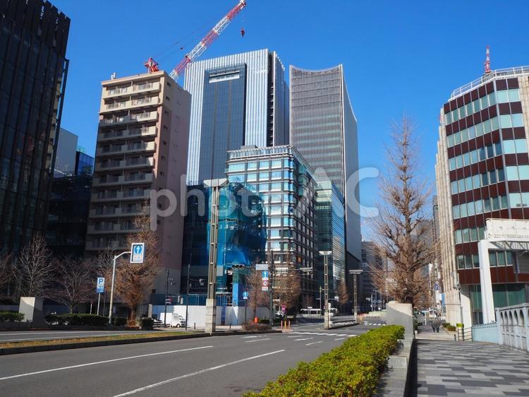 久安橋・八重洲通り（東京都・中央区） 八重洲通り,久安橋,中央区の写真素材