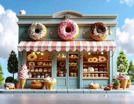 ドーナツの店、ミニチュア ドーナツの店、ミニチュアの写真