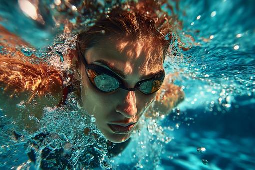 勝利を目指して:プロの女性スイマー 勝利を目指して:プロの女性スイマーの写真