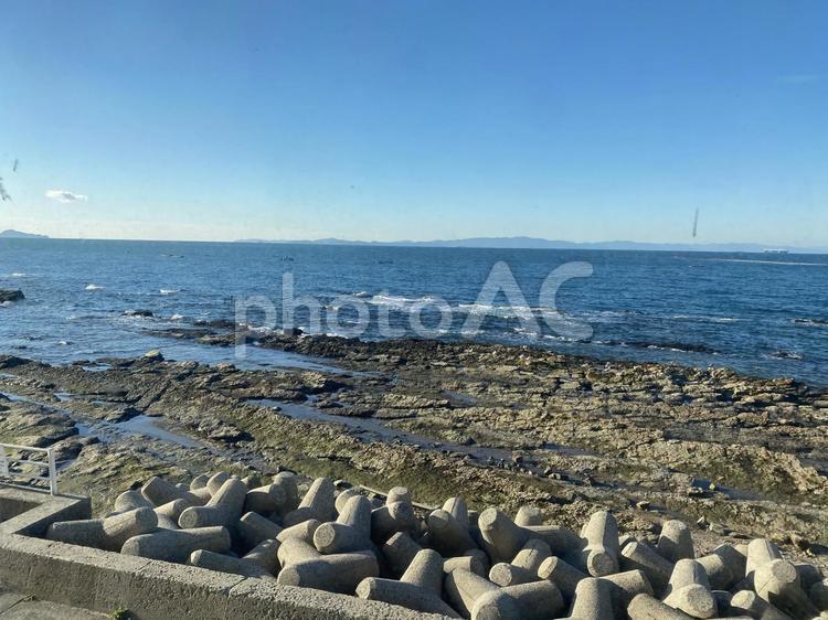 冬の海 南知多,海,朝の写真素材