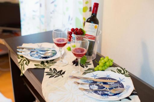 Interior with wine, wine, red wine, wine glass, JPG