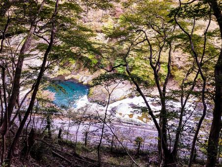 箒川の深み ハイキング,トレッキング,山道の写真素材