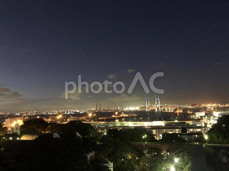 日暮れ風景 日暮れ,横浜,夜景の写真素材