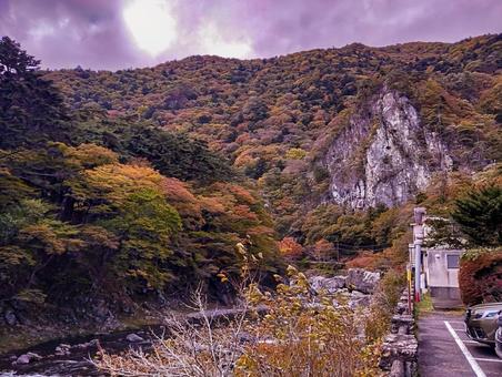 天狗岩へ紅葉狩り 天狗岩,紅葉,塩原の写真素材