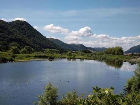 山と川と雲・日本の自然風景 山と川と雲・日本の自然風景の写真