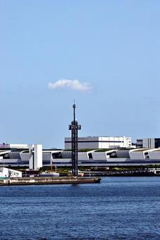 Photo, harumi signal station, signal station, blue sky, 