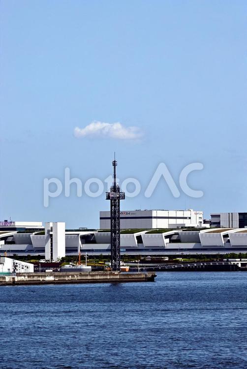 東京港晴海信号所 晴海信号所,信号所,青空の写真素材
