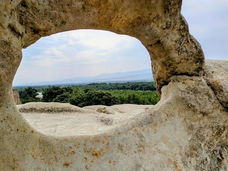 ウプリスツィへからの眺望 ウプリスツィへ,洞窟住居,岩場の写真素材