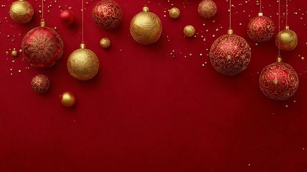 赤と金のオーナメントのクリスマス背景 赤と金のオーナメントのクリスマス背景の写真