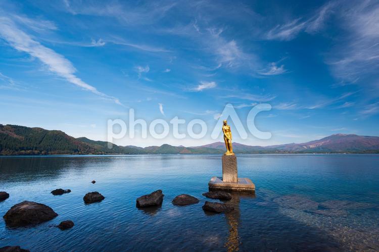 秋田県田沢湖のたつこ像 たつこ像,田沢湖,秋田の写真素材