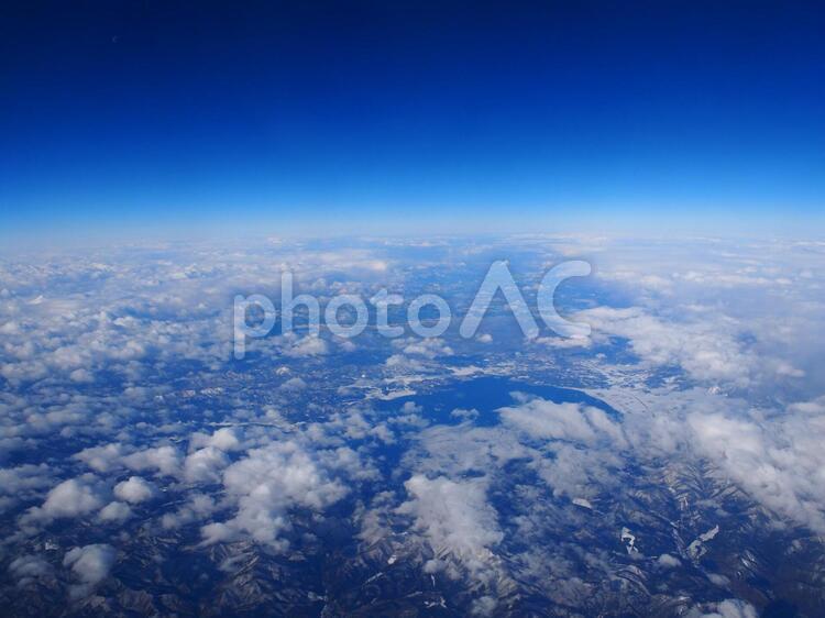飛行機からの風景 飛行機,風景,景色の写真素材