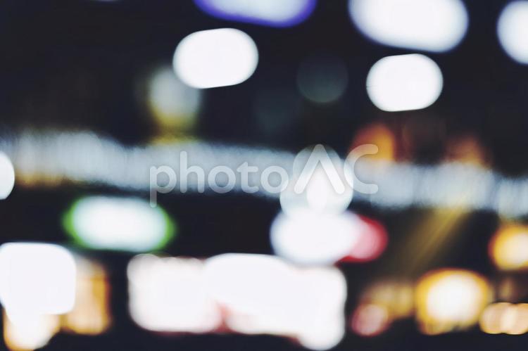 街灯りのぼかし 夜,背景,店の写真素材