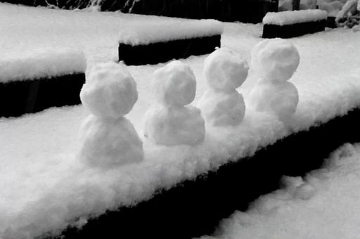 雪だるま 雪だるま 雪だるま,ゆきだるま,ミニの写真素材