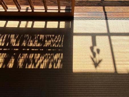 西日の影 西日の影 西日,簾,風鈴の写真素材