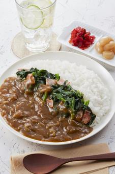 カレーライス ほうれん草とベーコン カレーライス ほうれん草とベーコン ほうれん草,ベーコン,バターソテーの写真素材