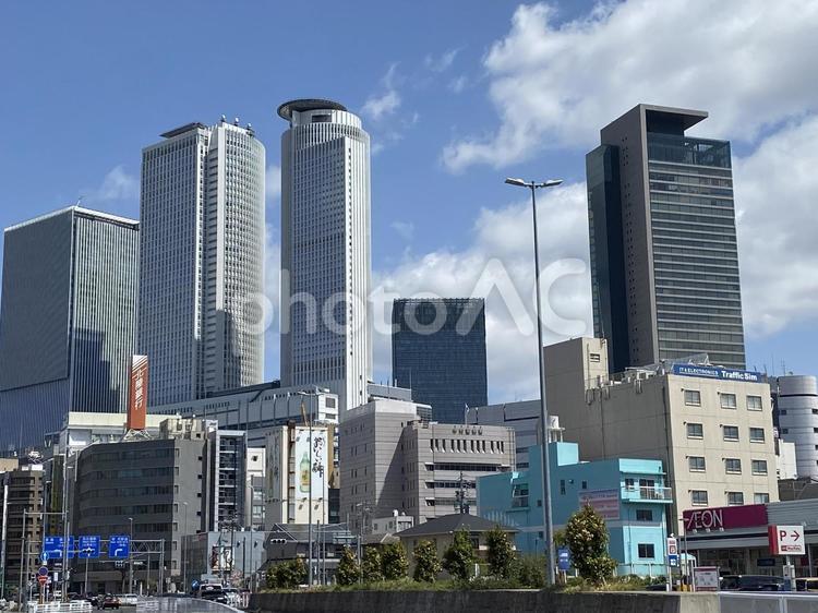 名古屋駅周辺のビル群と街並み 名古屋,名古屋街並み,愛知県の写真素材