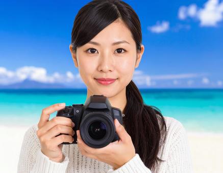 カメラ女子と南の海 カメラ女子と南の海の写真