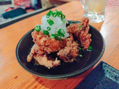 からあげおろしポン酢 からあげ,大根おろし,鶏肉の写真素材