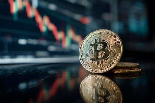 金色のビットコインが示す仮想通貨市場 金色のビットコインが示す仮想通貨市場の写真