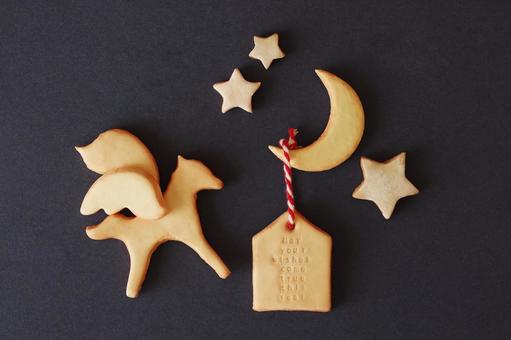 絵馬のクッキー(粘土製)の年賀状 絵馬のクッキー(粘土製)の年賀状 年賀状,お正月,新年の写真素材