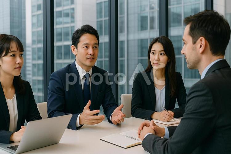 ビジネス会議風景 ビジネス,会議,スーツの写真素材