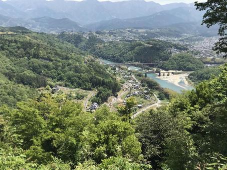 苗木城からの眺め3 苗木城からの眺め3 苗木城,城址,続日本100名城の写真素材