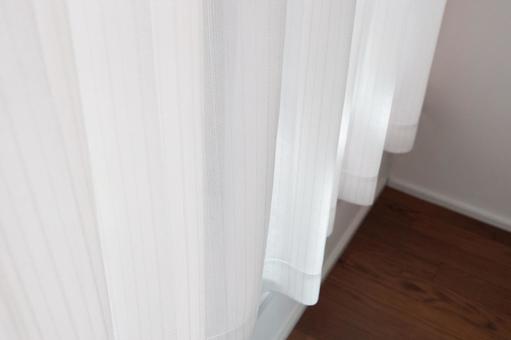 白いカーテン 白いカーテン カーテン,シンプル,綿の写真素材