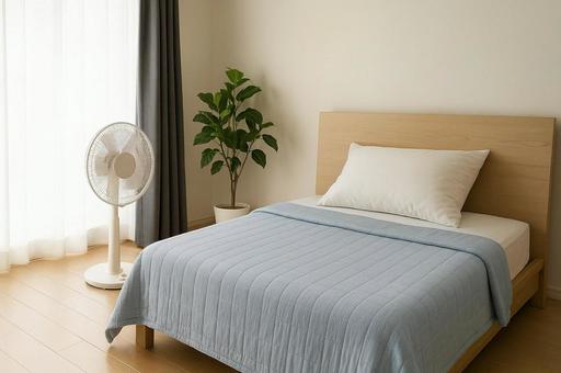 シンプルな癒しの寝室の写真