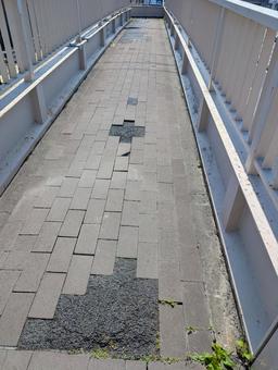 歩道橋 歩道橋 歩道橋,道,レンガの写真素材