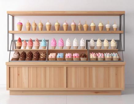 アイスクリームショップのミニチュアの写真