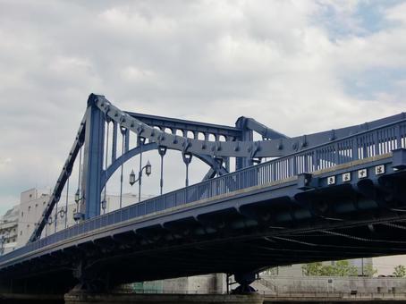 隅田川　清州橋 橋,鉄骨,清州橋の写真素材