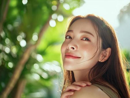 木漏れ日のポートレート 木漏れ日のポートレートの写真